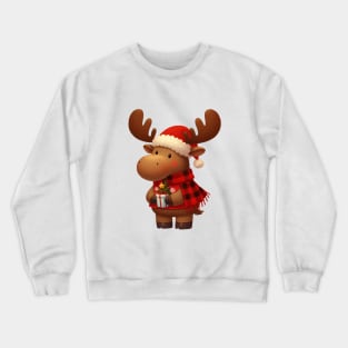 Cute Christmas Moose Crewneck Sweatshirt